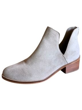 Steve Madden Rondy Taupe Suede Cutout Ankle Boots Size 8
